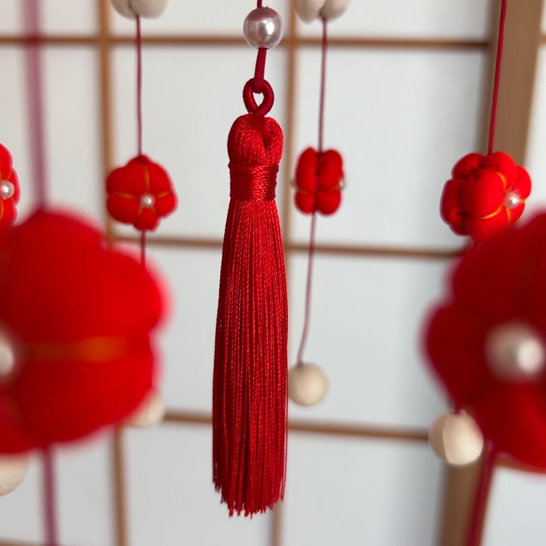 ※ご予約品※ 吊るし飾り 彩り9連 紅白・赤 2個