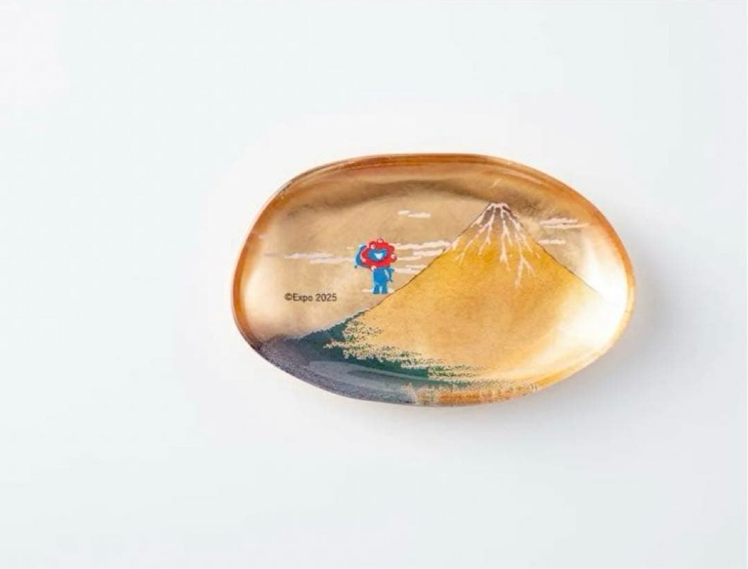 大阪万博限定 北斎 箔名画 ガラストレー 凱風快晴とミャクミャク ①