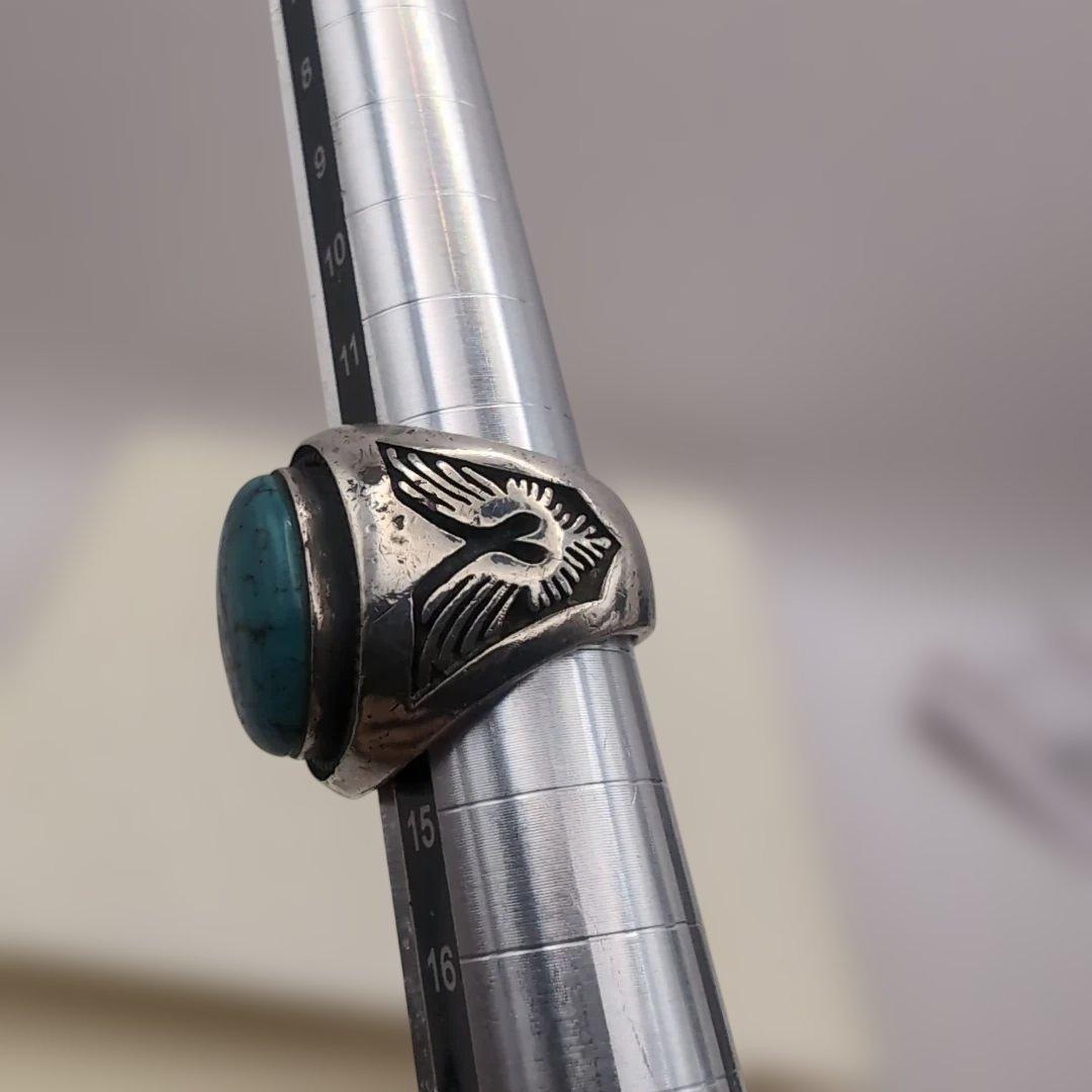 ⭐️SAAD ターコイズシルバーリング 15号 サードプレミアム