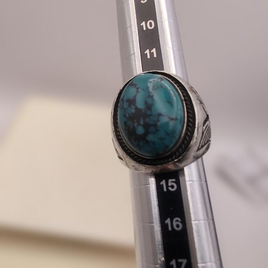 ⭐️SAAD ターコイズシルバーリング 15号 サードプレミアム