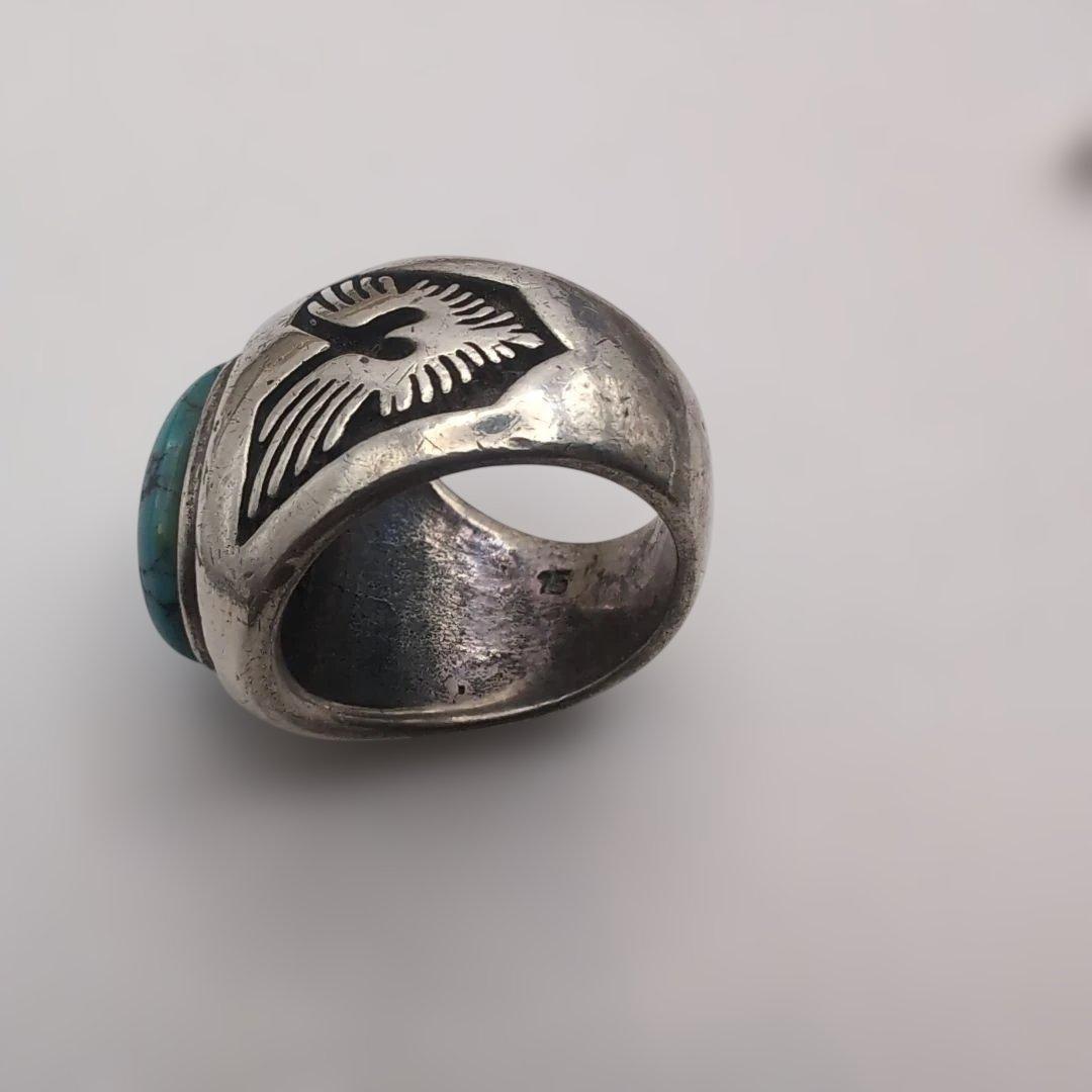 ⭐️SAAD ターコイズシルバーリング 15号 サードプレミアム