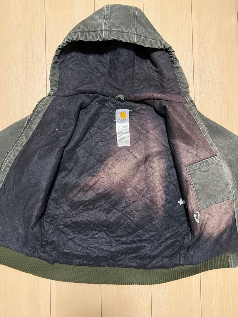 アクティブジャケット ダック生地 carhartt モスグリーンXS相当　希少