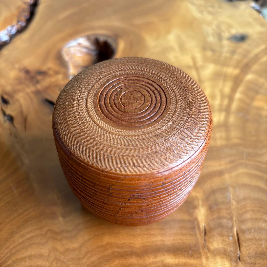 1層1層動く】浮月挽 千筋棗 田中光月造 年輪百年以上の欅 茶道具 共箱