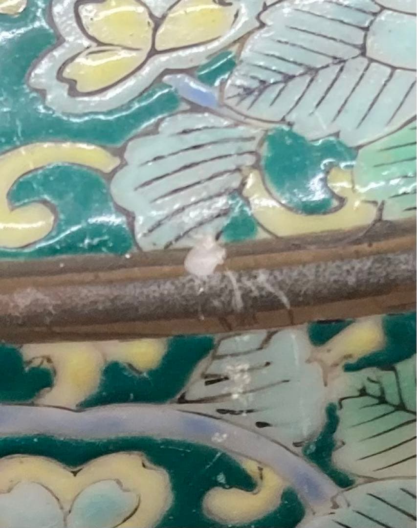 B182s 十錦手「花尽くし火鉢」菊・梅・牡丹 手焙り 鉢カバー 七宝繋