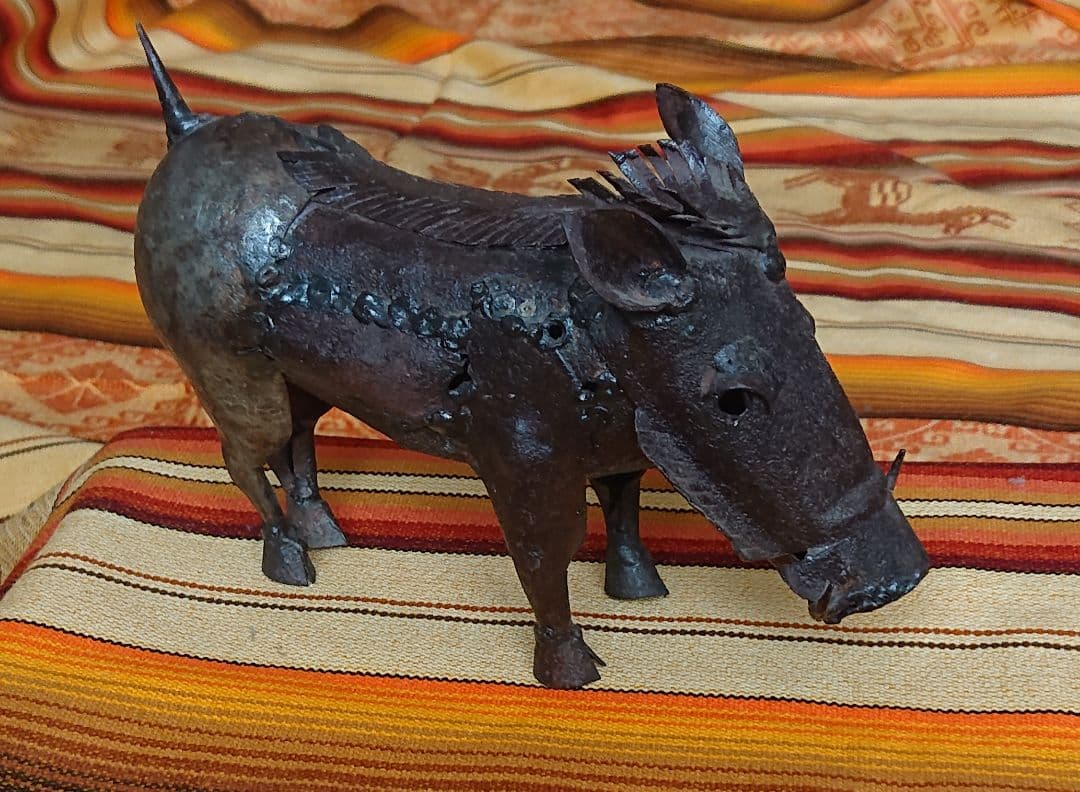 世界のお土産② ジンバブエ ブリキの民芸品 イノシシ ゾウ キャンドル