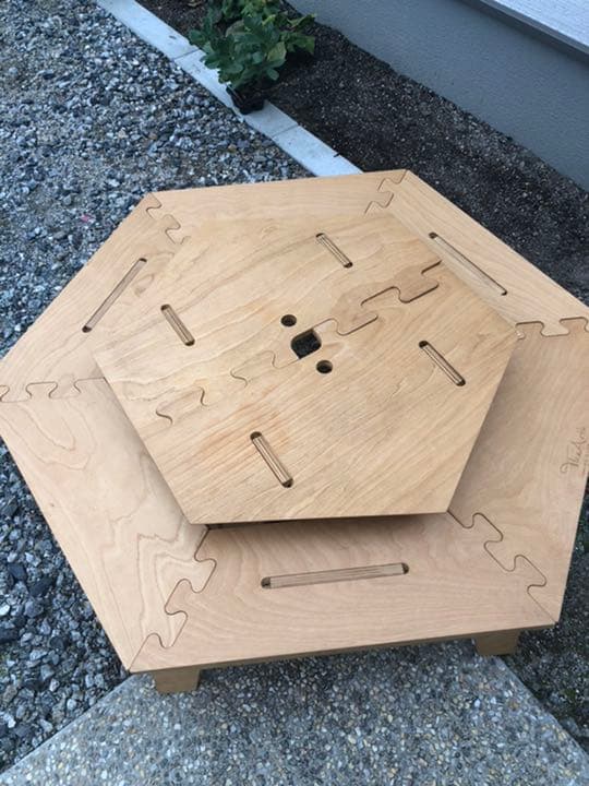 値下げ The Arth 素地ヘキ子 TheArth ヘキサテーブル しま美ンドル