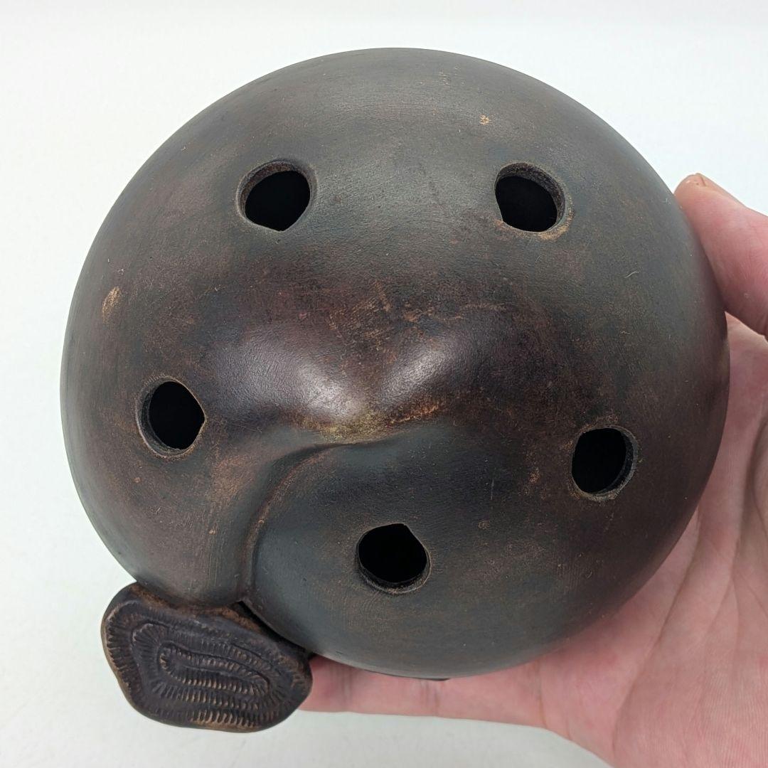 桃香炉 陶器製 合箱合布 香爐 香道具 抹茶道具 茶器 置物 細工物 モモ 古玩