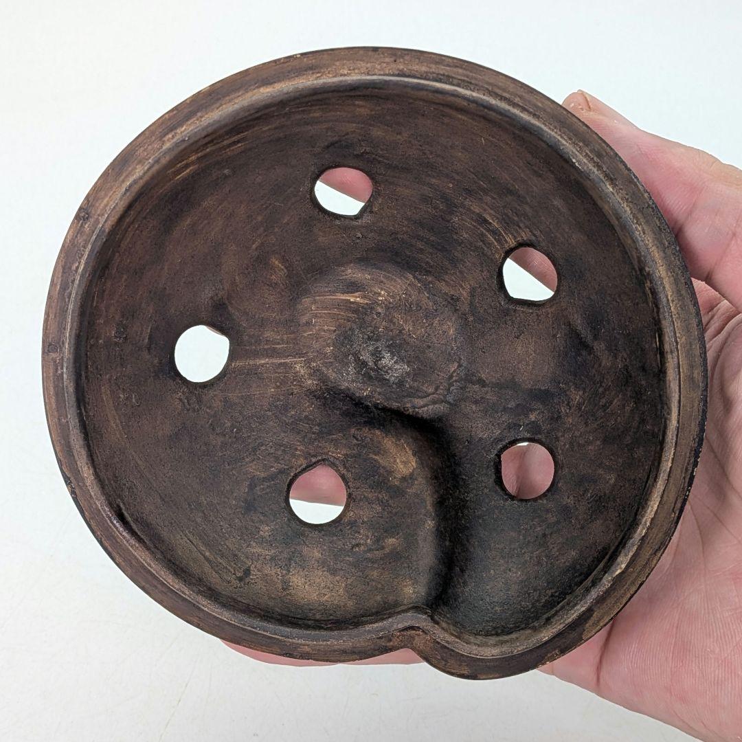 桃香炉 陶器製 合箱合布 香爐 香道具 抹茶道具 茶器 置物 細工物 モモ 古玩