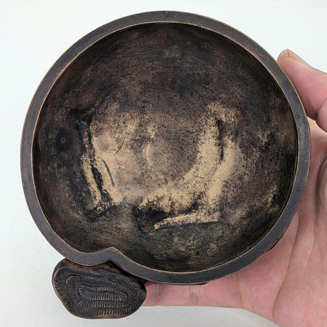 桃香炉 陶器製 合箱合布 香爐 香道具 抹茶道具 茶器 置物 細工物 モモ 古玩