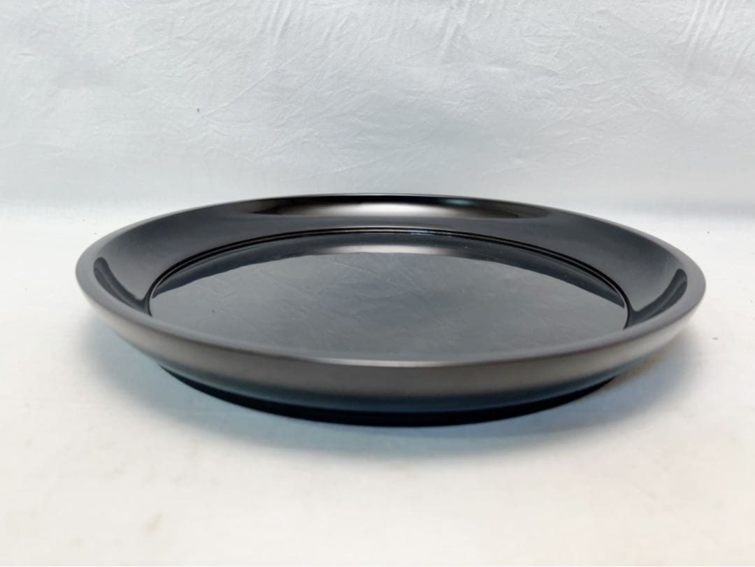 美品 茶道具 木製黒真塗 大円盆 圓能斎好 茶懐石 木工芸 漆工芸 元箱