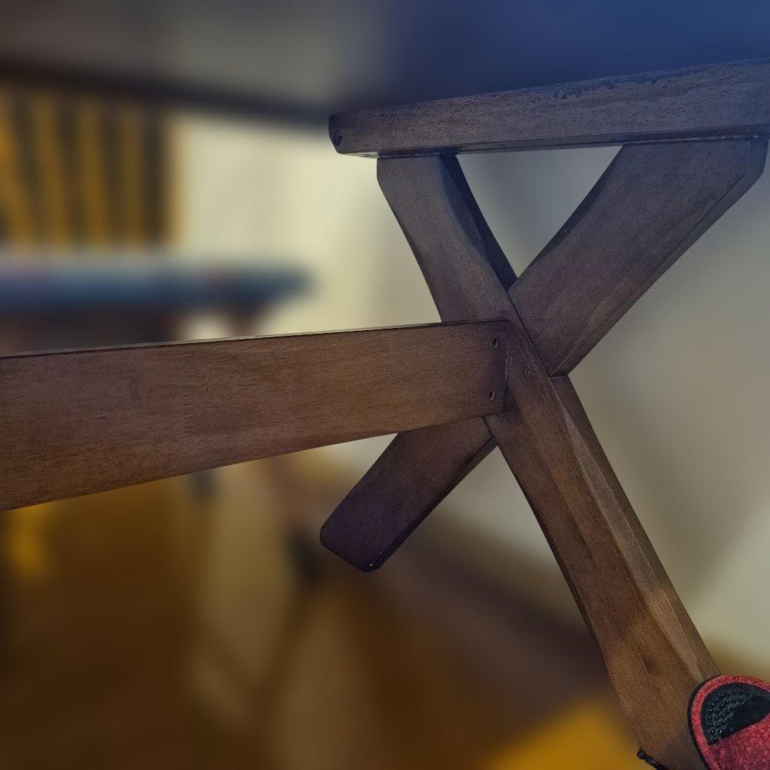 1/15まで　天然木　ダイニングテーブル X型脚135×80送料込み