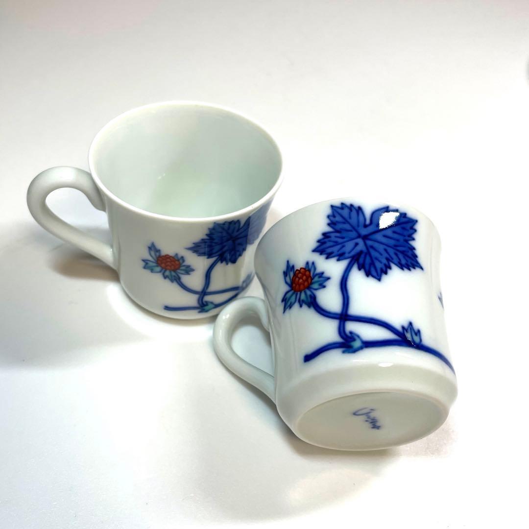 古伊万里 青海波に墨弾籠目紋 楼閣山水に花の図 八角皿2枚F205AS-fbud