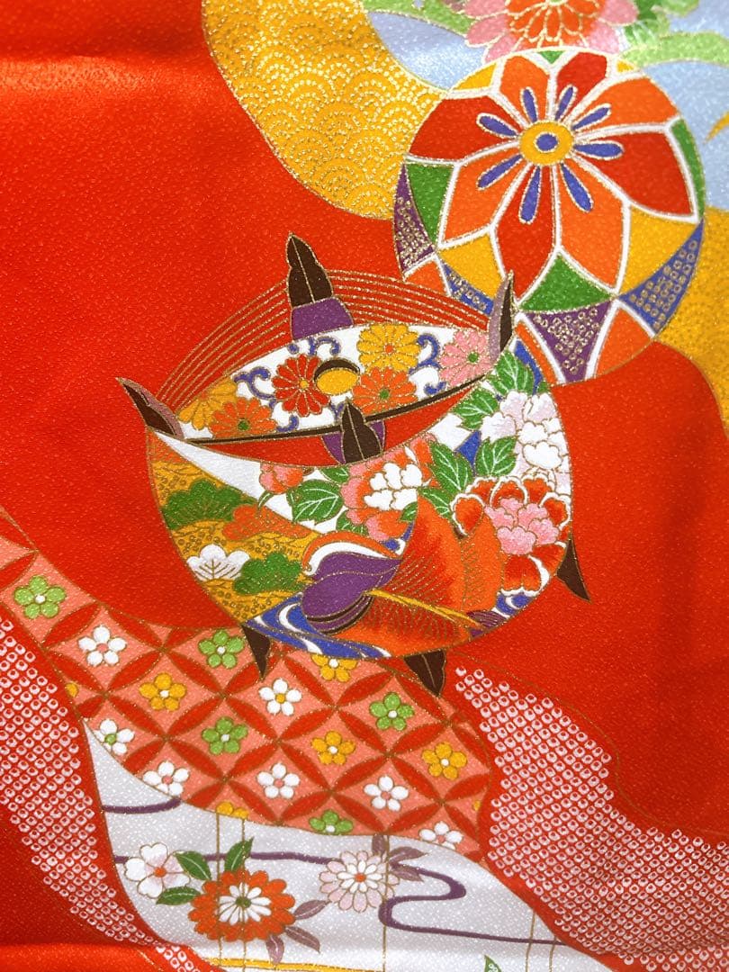 王道!!赤系♡七五三　7歳　女の子　フルセット　一式　朱赤　黒