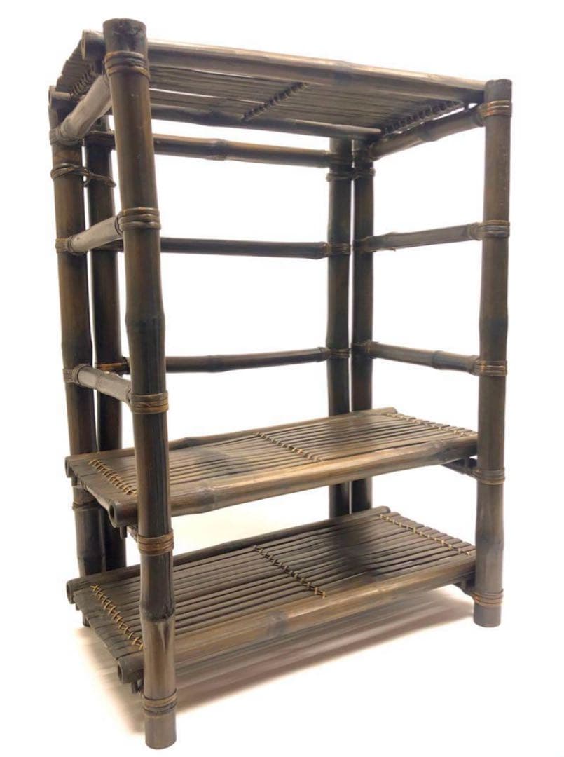 ☆輸入品）アジアン家具：竹製3段シェルフ