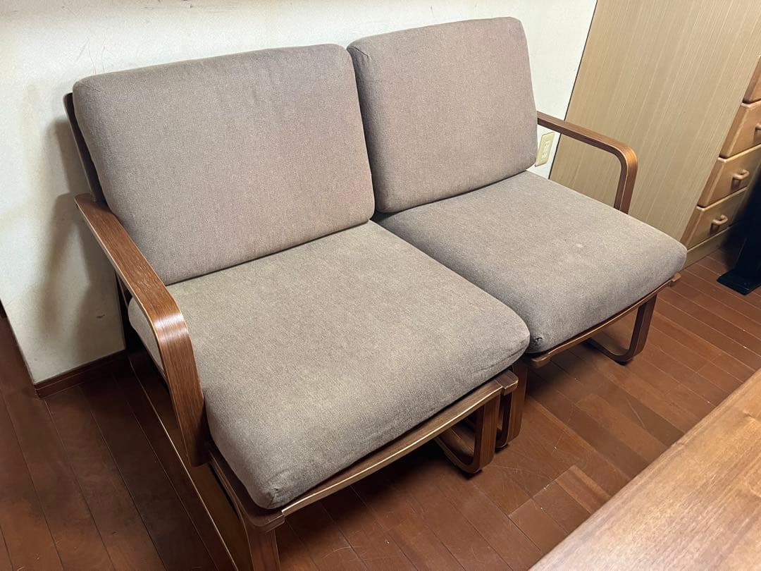 【手渡限定】無印良品 リビングでもダイニングでも使えるテーブル・チェア2・ベンチ