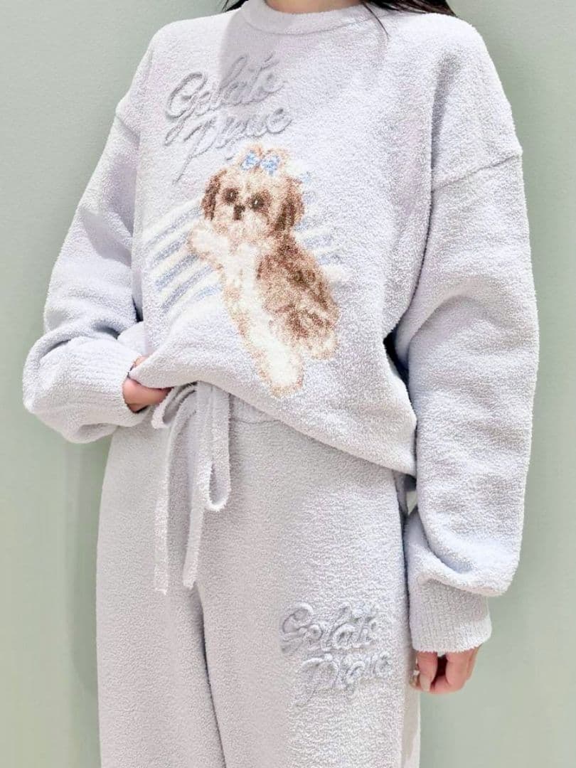 新品♥️ジェラートピケ シーズージャガードプルオーバー BLU　ジェラピケ