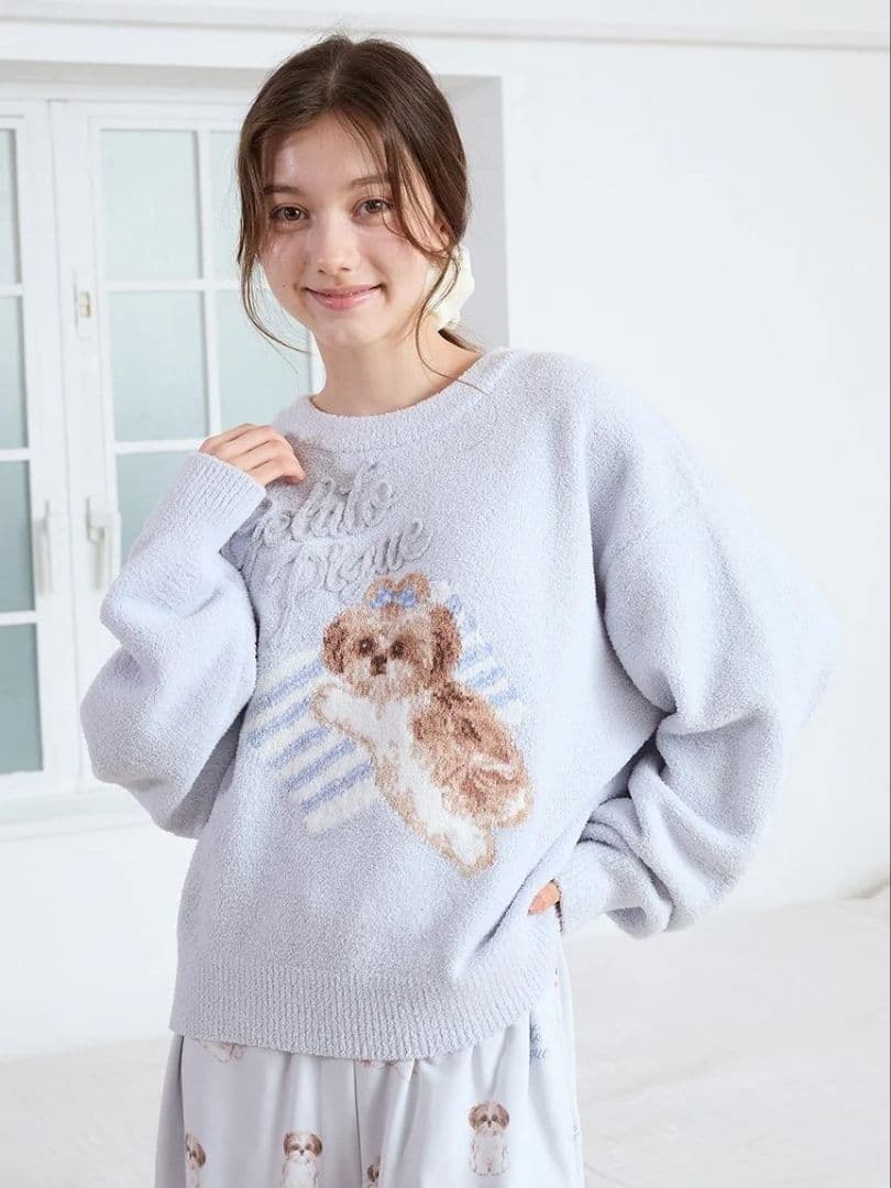 新品♥️ジェラートピケ シーズージャガードプルオーバー BLU　ジェラピケ