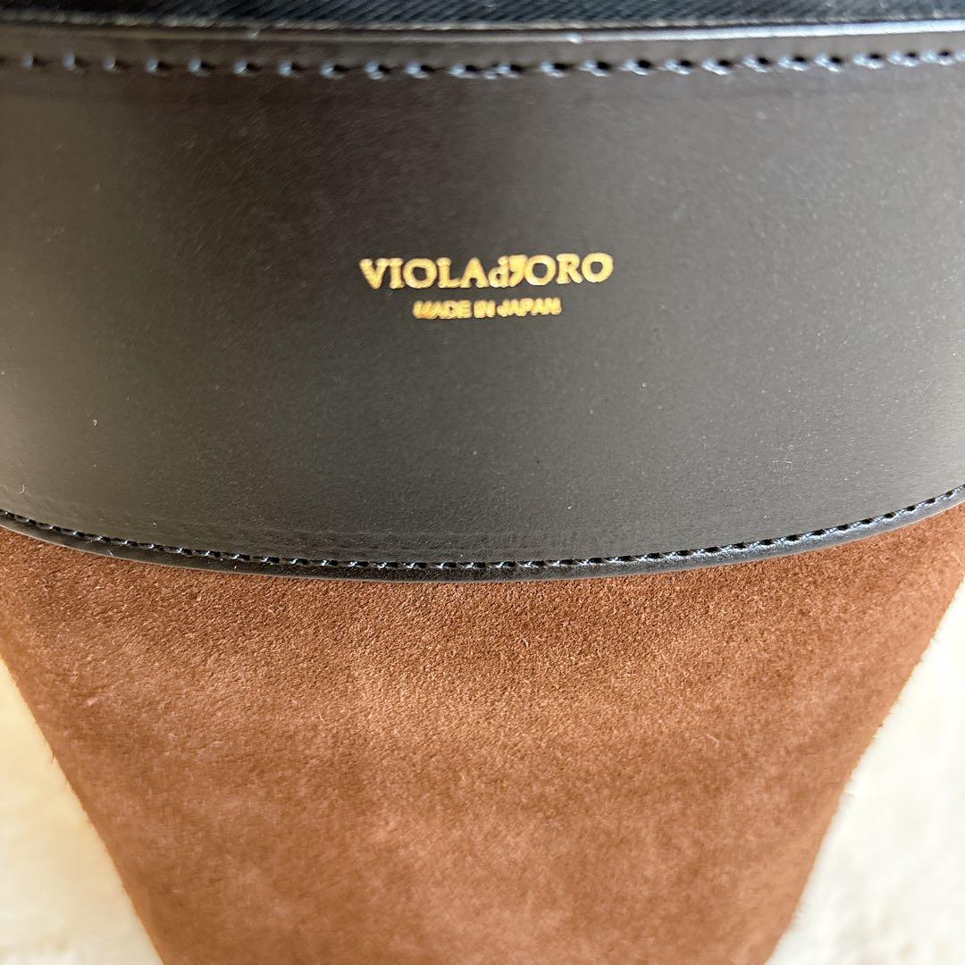 【美品】VIOLAd'ORO ヴィオラドーロ バケツバッグ トート巾着 スエード