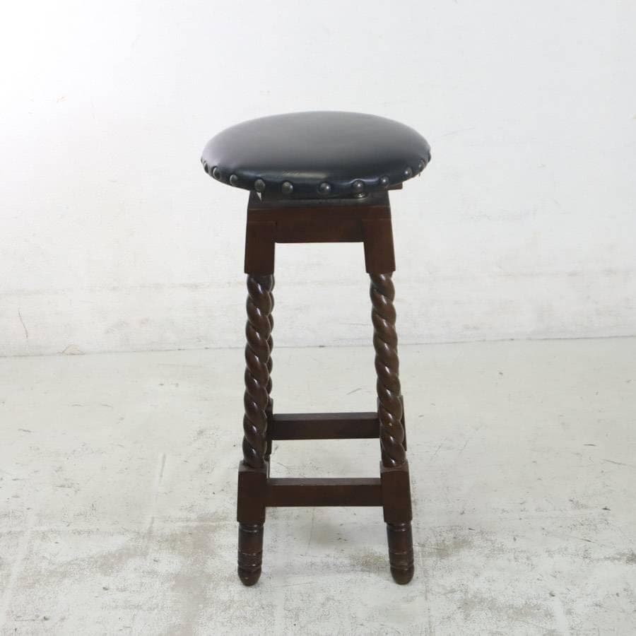 イタリア製 座面回転 バースツール ツイストレッグ アンティーク調 クラシカル