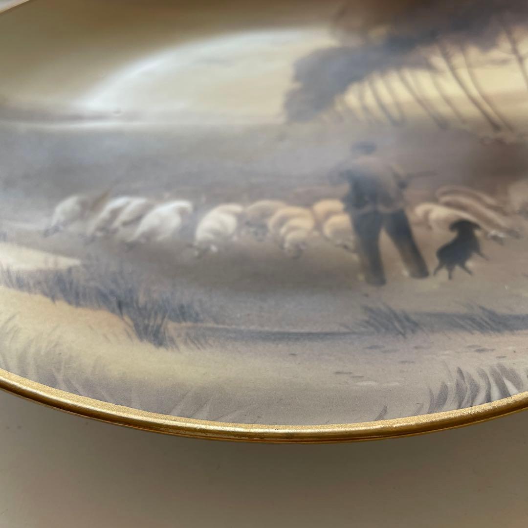 羊飼いと羊の群れ・A.モーヴ・1911年・米国輸出・25cm