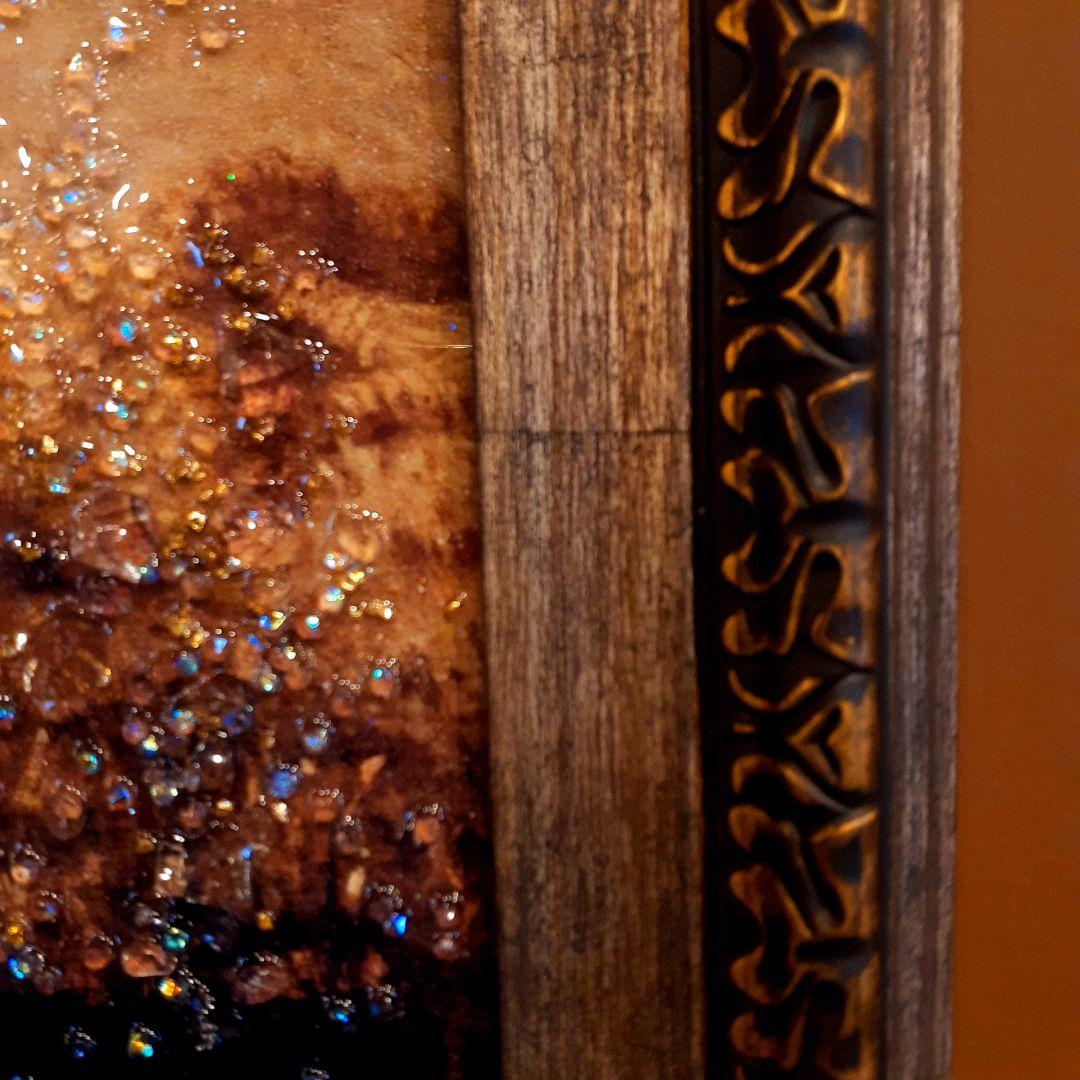 輸入雑貨　天然水晶石　クリスタルアート　『アルフォンス・マリア・ミュシャ』　宝石