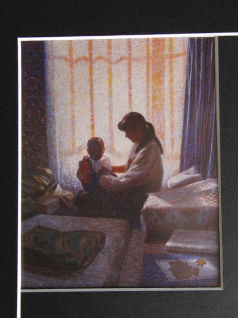 熊谷有展、午後のひだまりII、希少な画集より、新品高級額・額装付