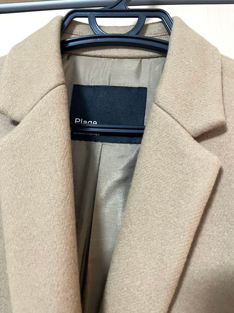 Plage ロングテーラードカラーコート キャメル 38 プラージュ