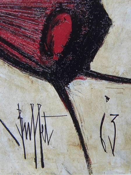 ベルナール・ビュッフェ、「博物誌　赤い蝶」、希少な画集より