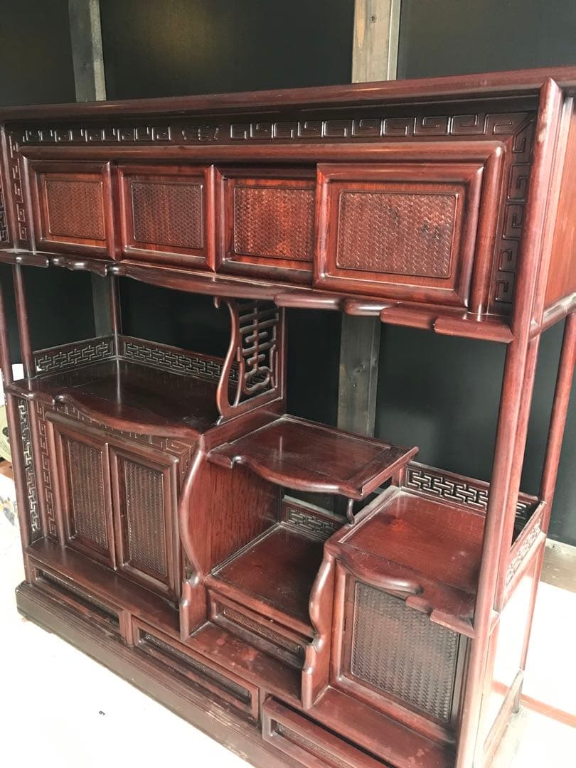 茶棚 アンティーク家具 唐木 花梨 紫檀 収納棚 中国家具 古美術品