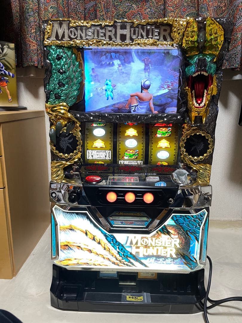 パチスロ実機 モンスターハンター 月下雷鳴 不要機付き 家庭用電源 モンスターハンター 月下雷鳴 実機 不要機付き 家庭用電源