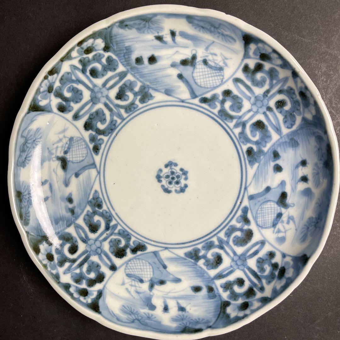 江戸時代 古伊万里 7寸皿 富貴長春