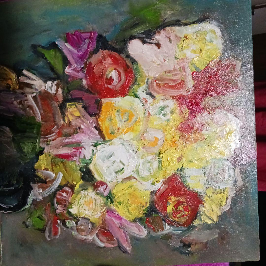 ❤大澤 扶二子 絵画(❁ᴗ͈ˬᴗ͈)薔薇油彩F８号