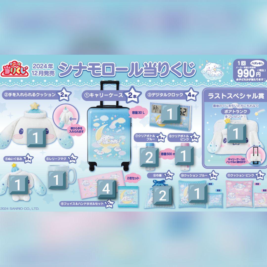 シナモロール 当たりくじ 15点＋おまけセット 2024年12月発売グッズ