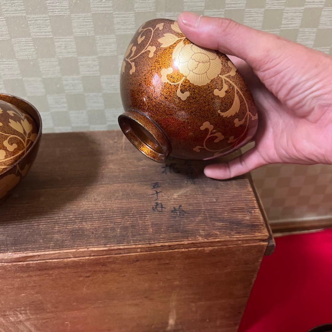 梨子地蒔絵吸物椀　10客供箱