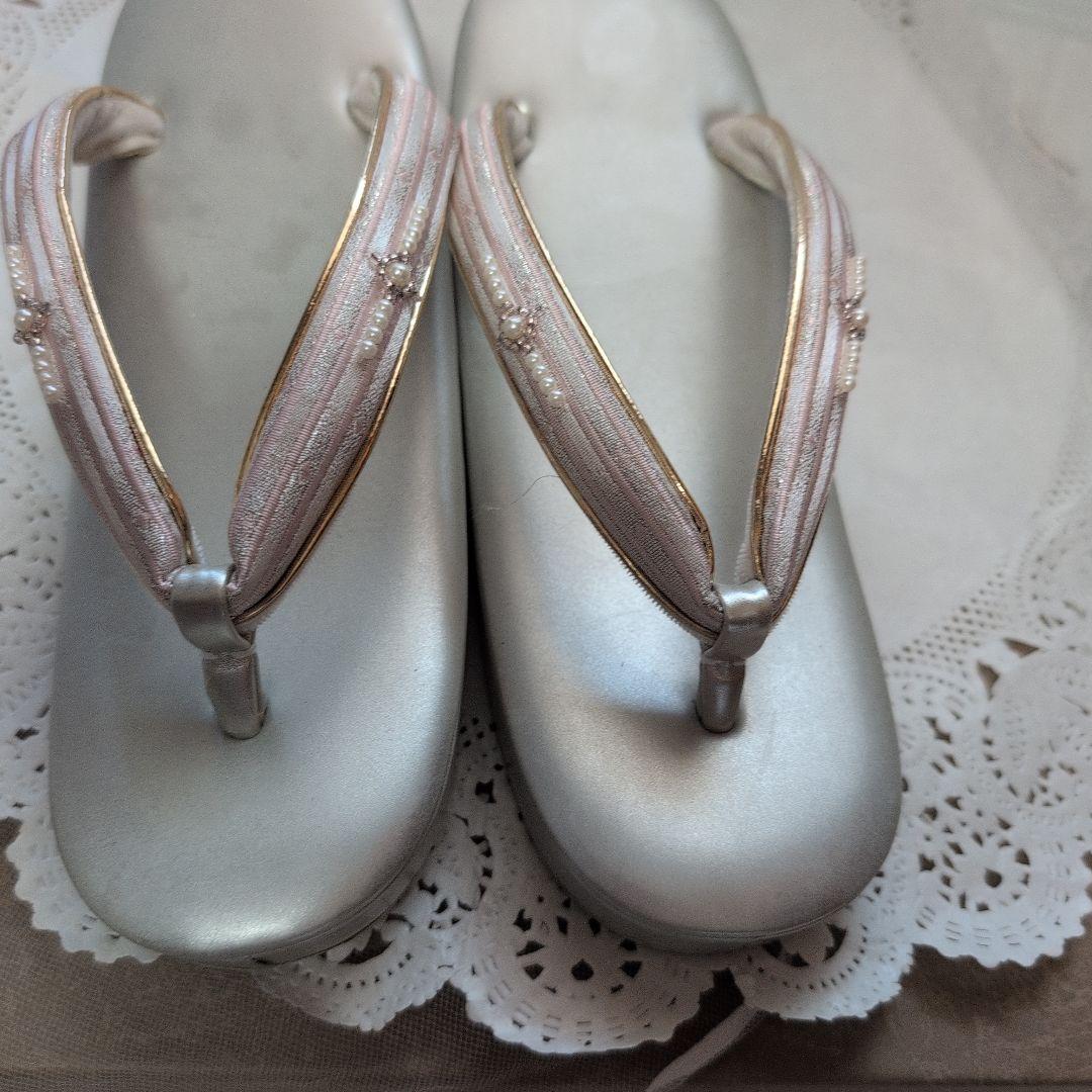 和装バック＆草履セット　成人式　振袖　ビーズ付　超美品