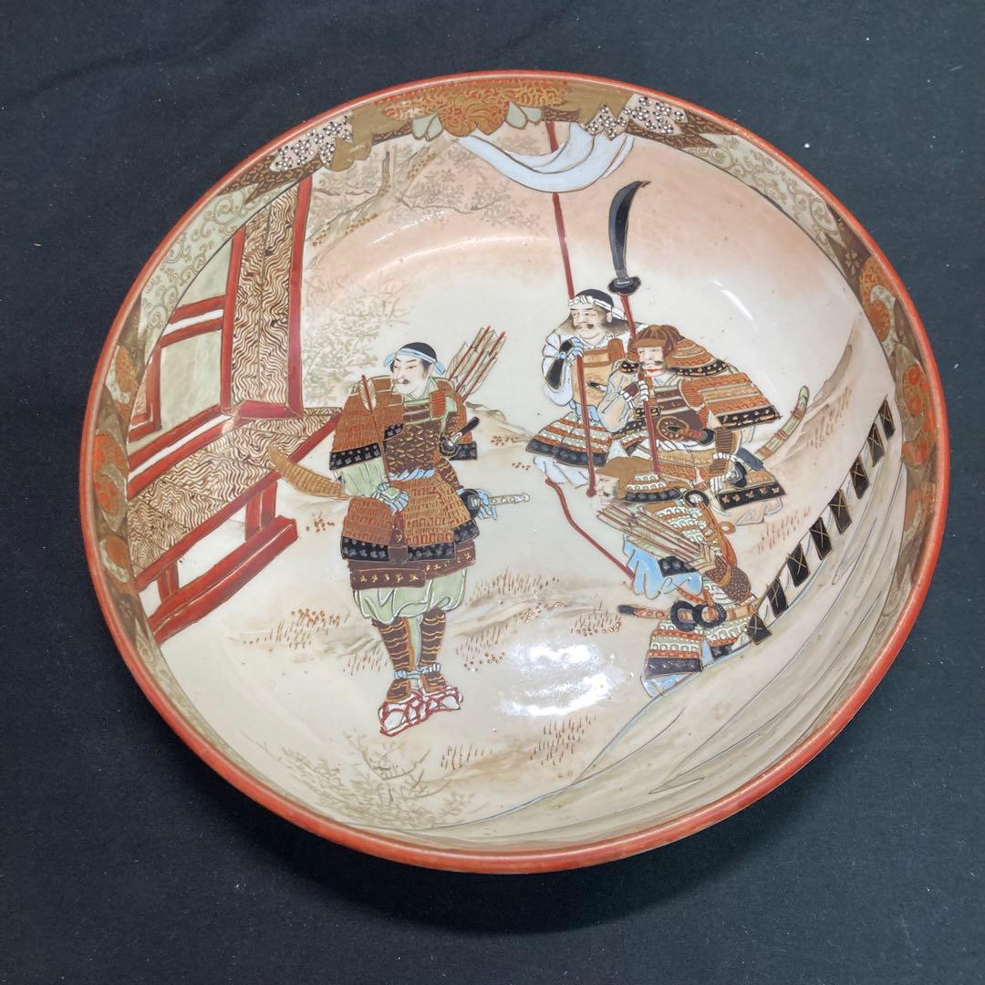 《九谷焼》加賀九谷製 金彩染錦 武者絵 大鉢 3サイズセット