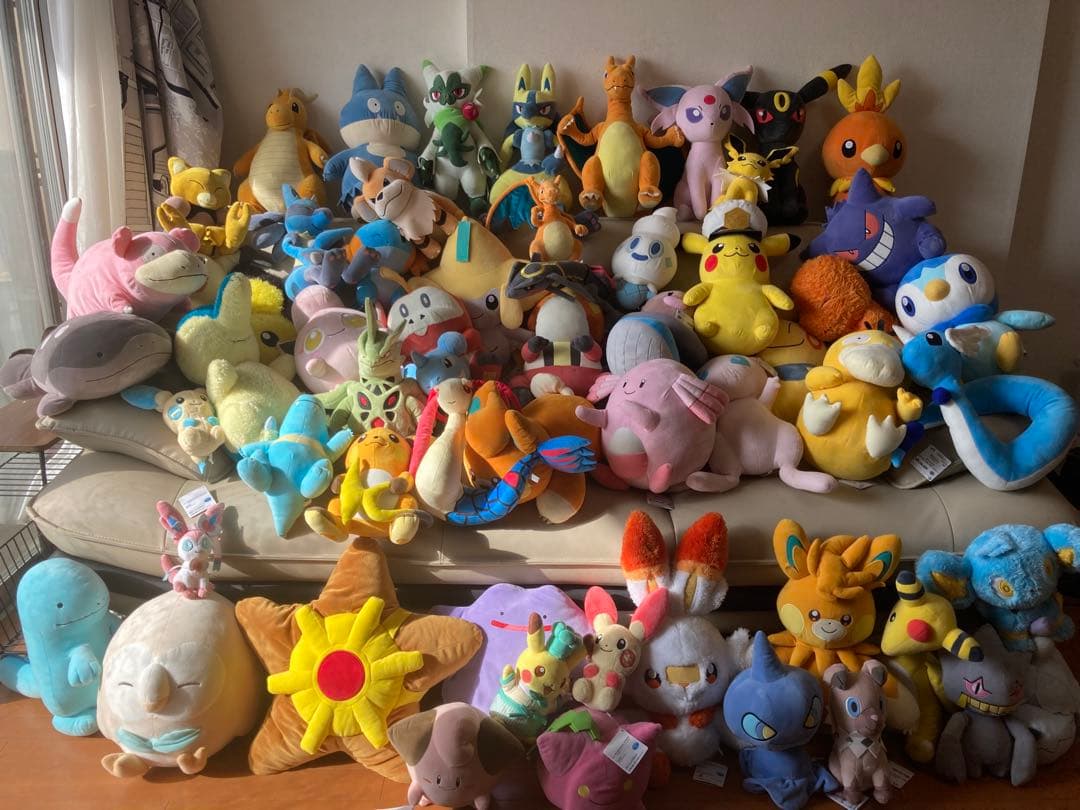 ポケモンぬいぐるみ 60体まとめ売り‼︎ ポケモン ぬいぐるみ 60体以上まとめ売り
