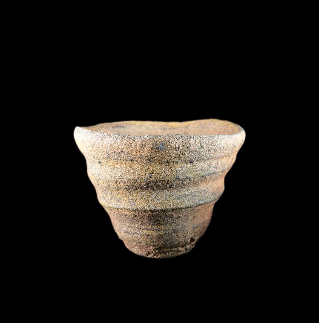 □唐津焼 川上清美 備前唐津ぐい呑 共箱、共布、栞全揃い 本物保証 #ぐい呑