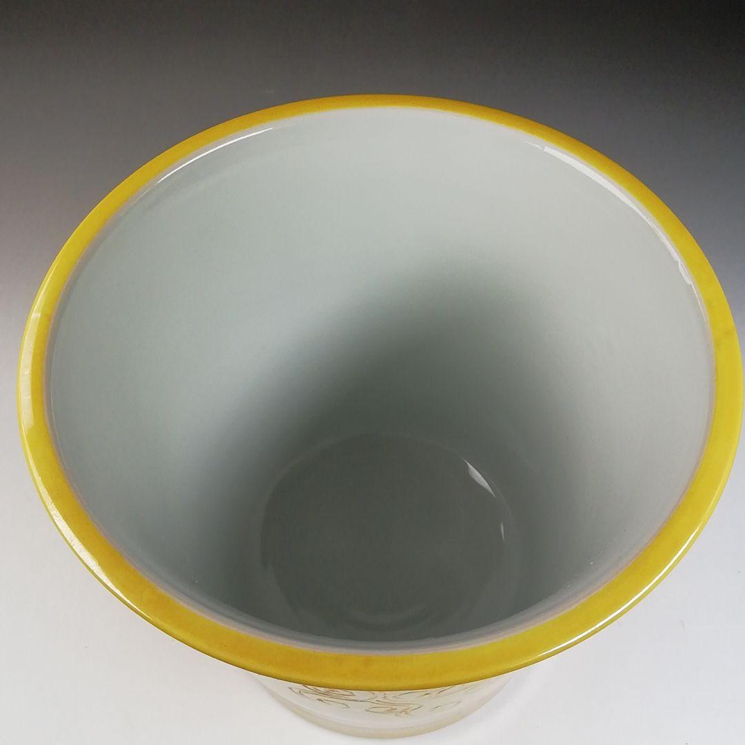 T720 水指 『黄交趾 棒の先』『膳所焼』『淡海ぜぜ陽炎園 造』