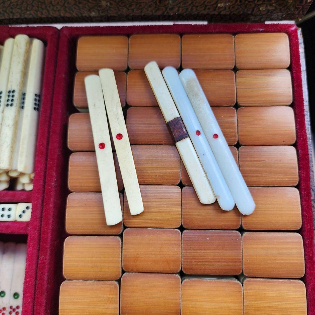 当時物 麻雀 パイ セット 雀 雀荘 背竹牌 昭和 レトロ 骨董 セット