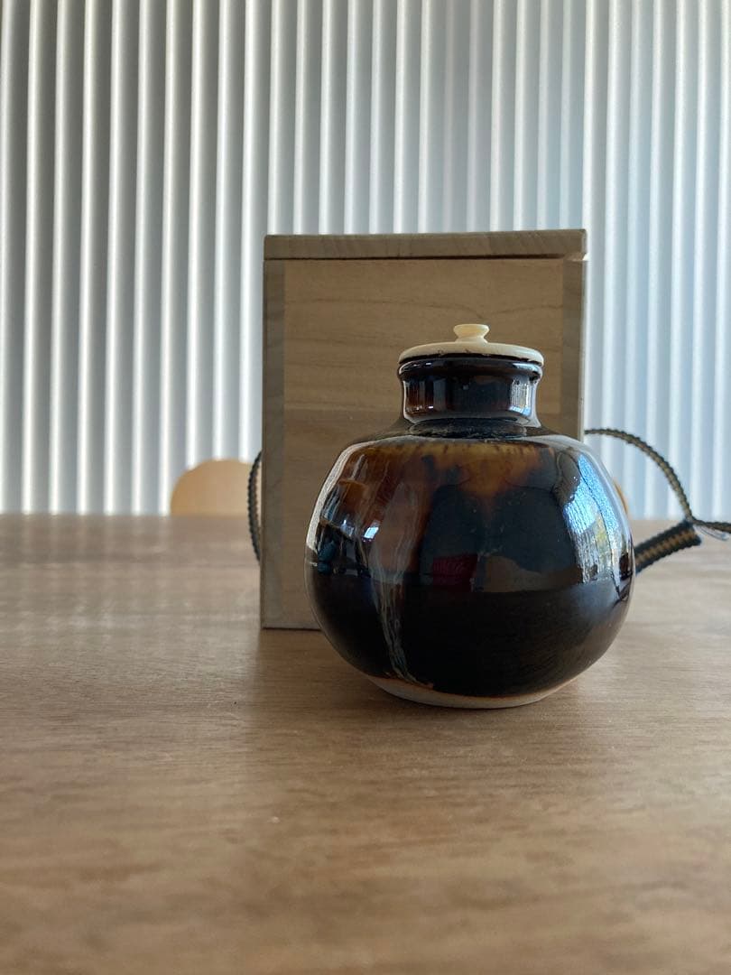 丸壷茶入 仕覆　共箱　茶道具