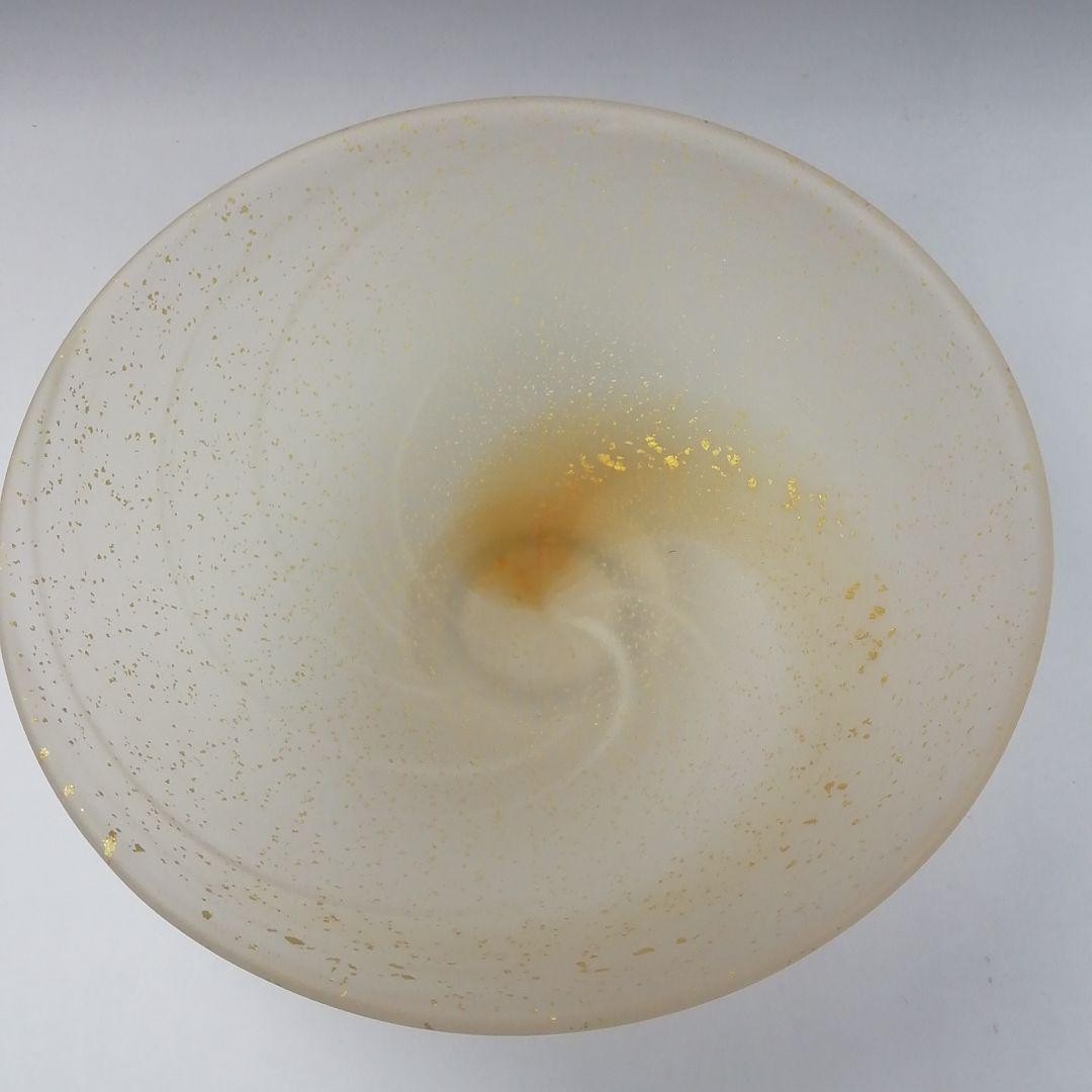 T451 茶碗 『瑠璃の匠』『ガラス平茶碗』『原田宗春 作』共箱 抹茶