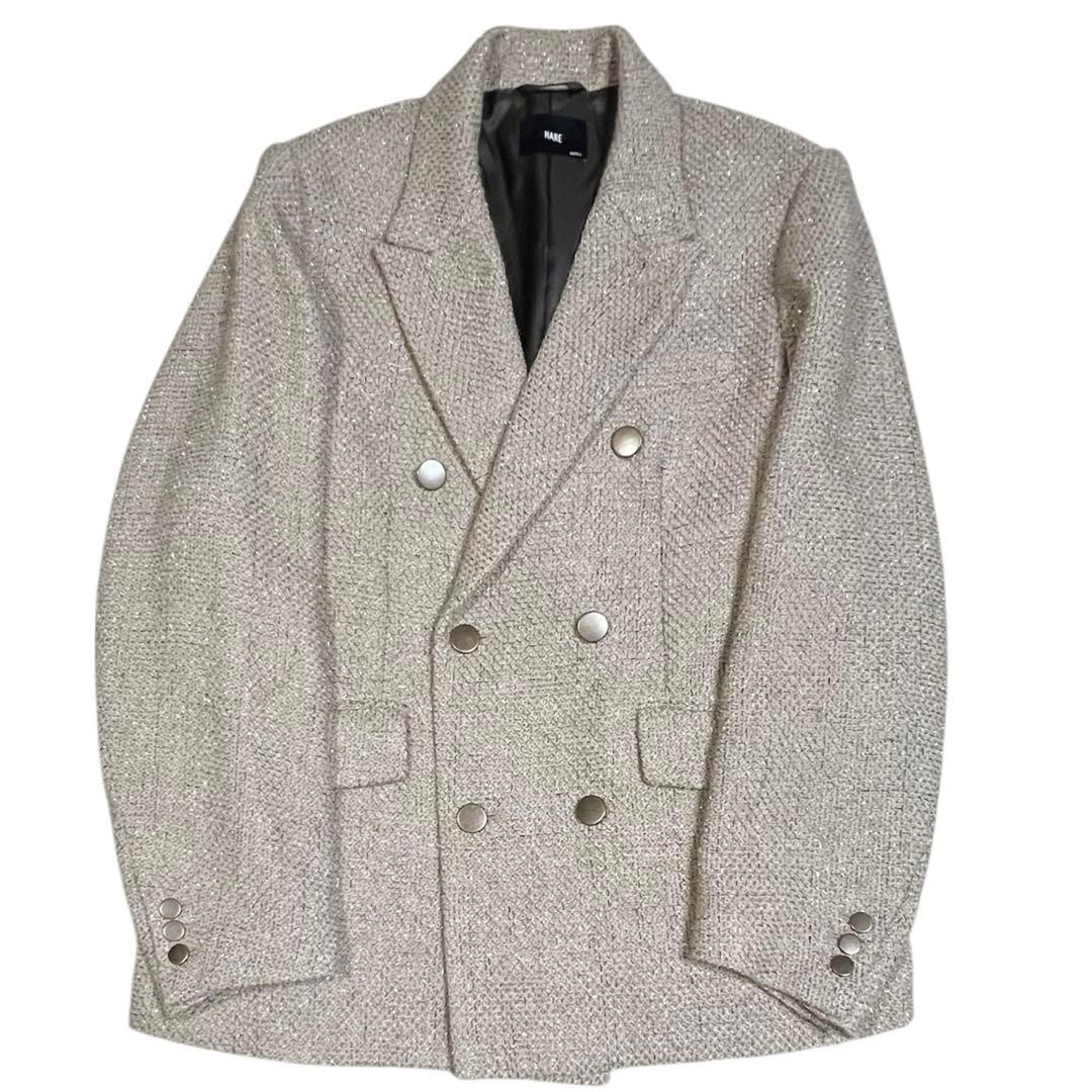 HARE ラメツイードジャケット テーラードジャケットダブルブレストジャケット