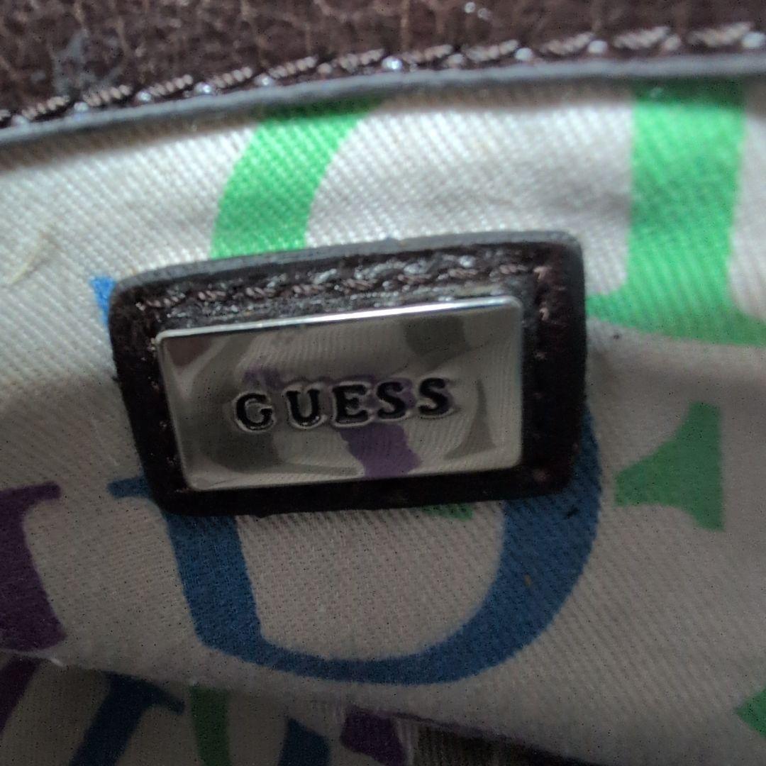 GUESS ゲス Y2K ハンドバッグ　総柄　デカロゴ　ブラウン