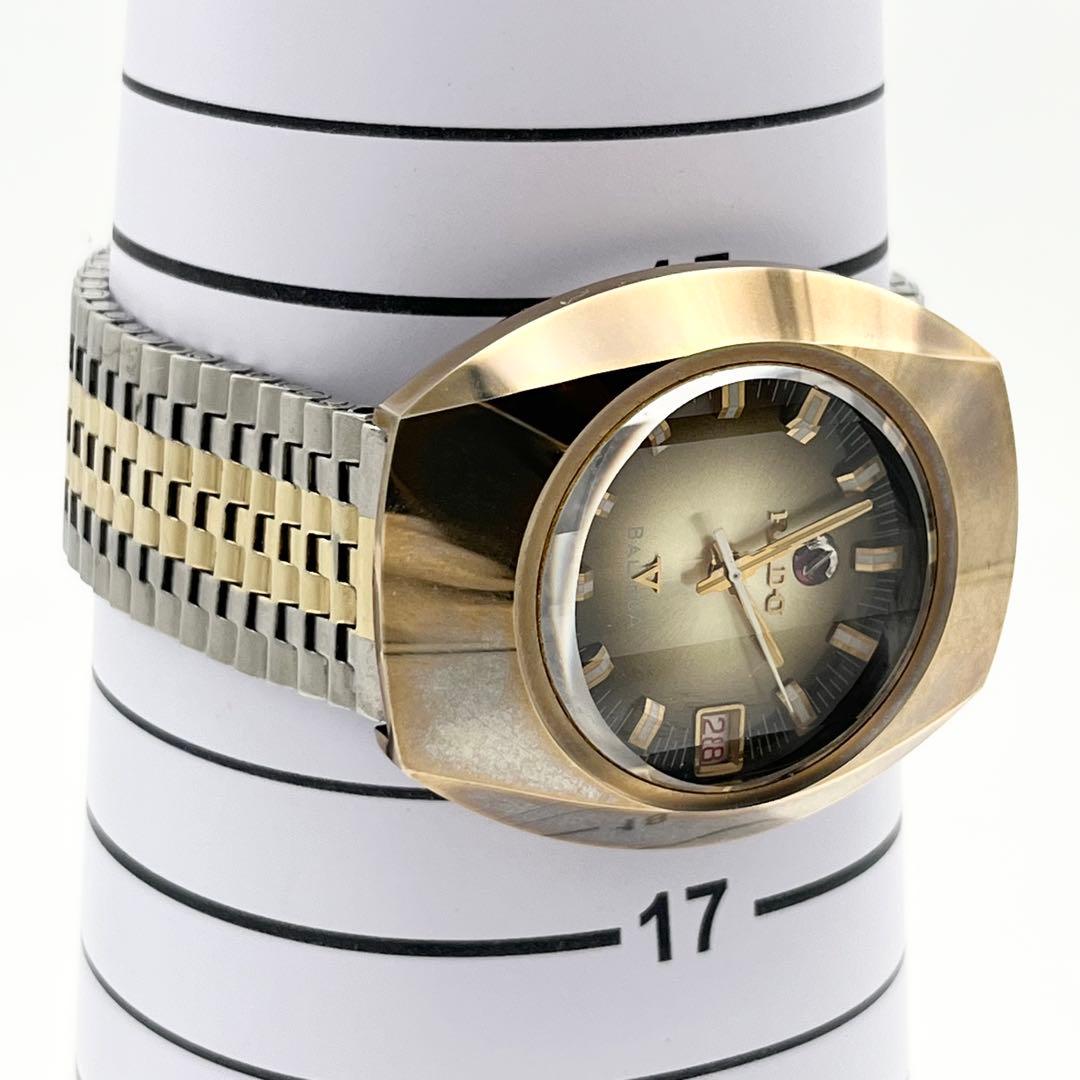 稼動 RADO BALVBOA カットガラス ゴールドベゼル 自動巻き コンビ