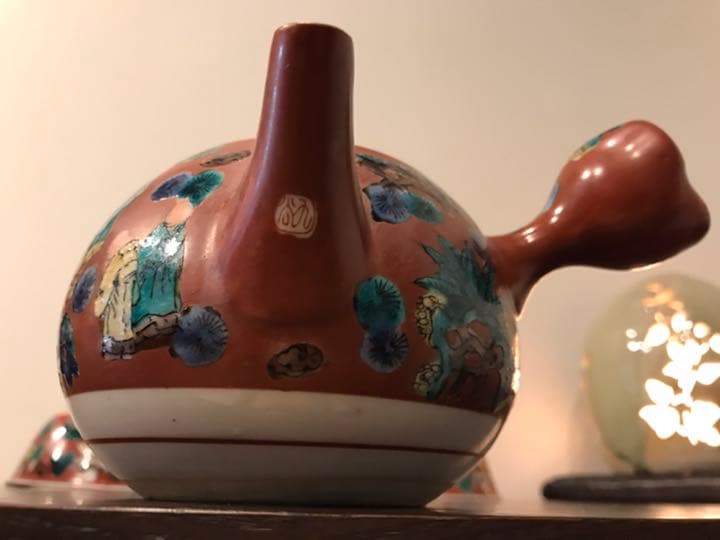 骨董品】九谷焼 木米 急須1個・蓋付茶碗2個・湯呑茶碗4