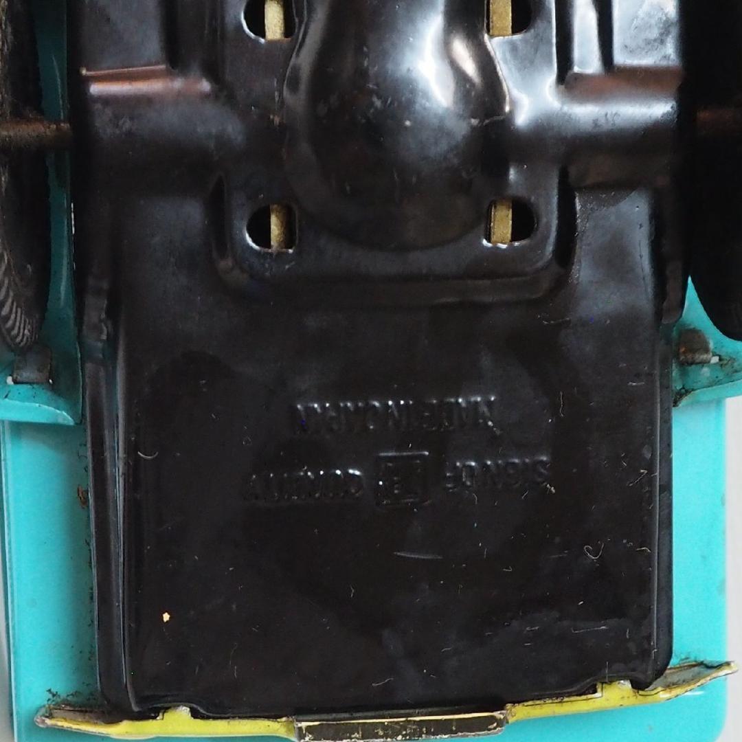 萬代屋【三菱 オート三輪トラック白/黄緑 動作確認済】ブリキ自動車TIN【箱無】