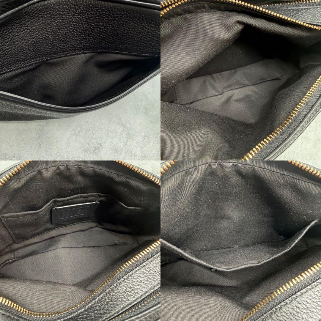 【美品】COACH コーチ ショルダーバッグ ダブルファスナー クロスボディ 黒