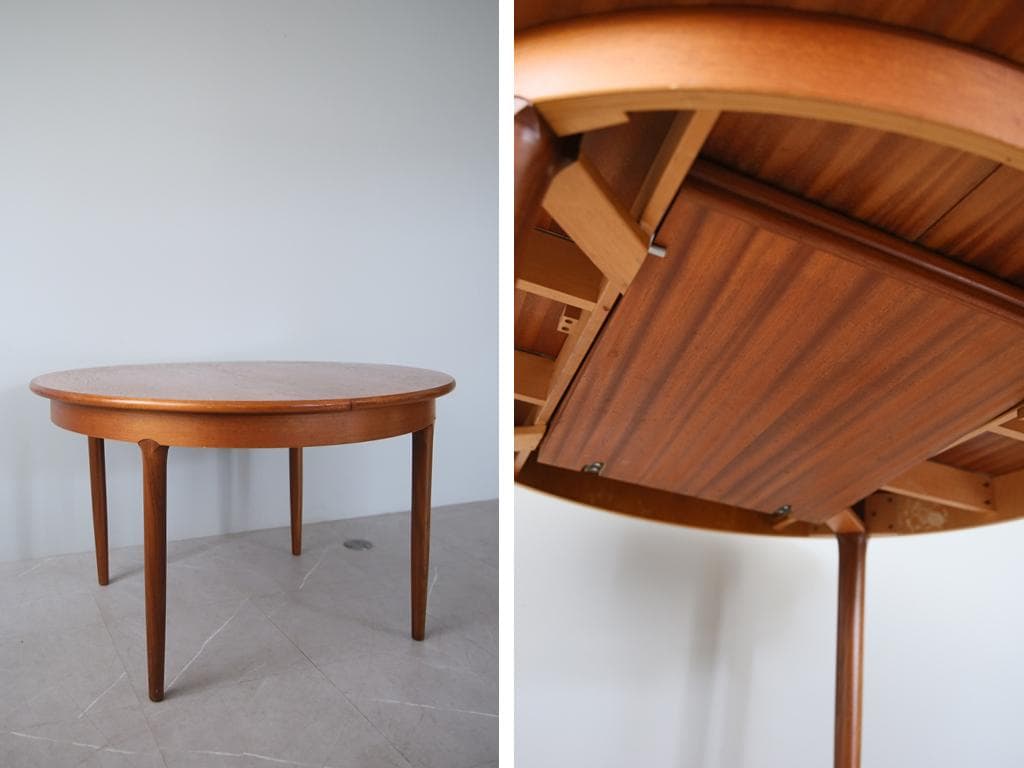 英国アンティークMeredewメレビュー製ラウンドダイニングテーブル89-145