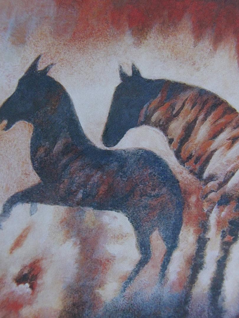 工藤甲人、【馬の霊を弔う新田火祭】、希少な額装用画集より